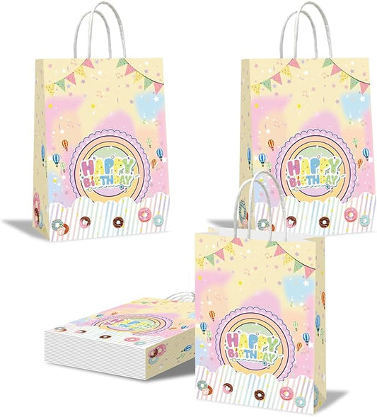 HKAHDID 20Pcs Cute Cartoon Cat Happy Party Decorations, Anime House Happy Birthday Party Favor Gift Bags for Girls Party Theme Supplies