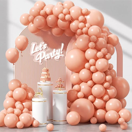 120pcs Peach Balloons, 18 12 10 5 inch Light Orange Balloons Different Sizes Pastel Orange Balloon Arch Kit for Wedding Bridal Shower Baby Shower Birthday Party Decorations
