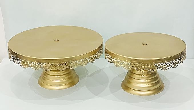 Premium Metal Cake Stand Elegant Centerpiece for Cakes, Cupcakes, and Desserts Display Stand for Weddings, Parties, and Special Occasions Pedestal (Set of 2)