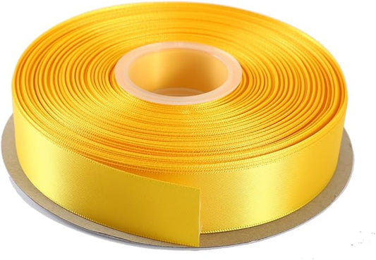 ITIsparkle 1" Inch Double Faced Satin Ribbon 50 Yards-Roll Set for Gift Wrapping Scrap Books Party Favor Hair Braids Baby Shower Decoration Floral Arrangement Craft Supplies, Maize Ribbon