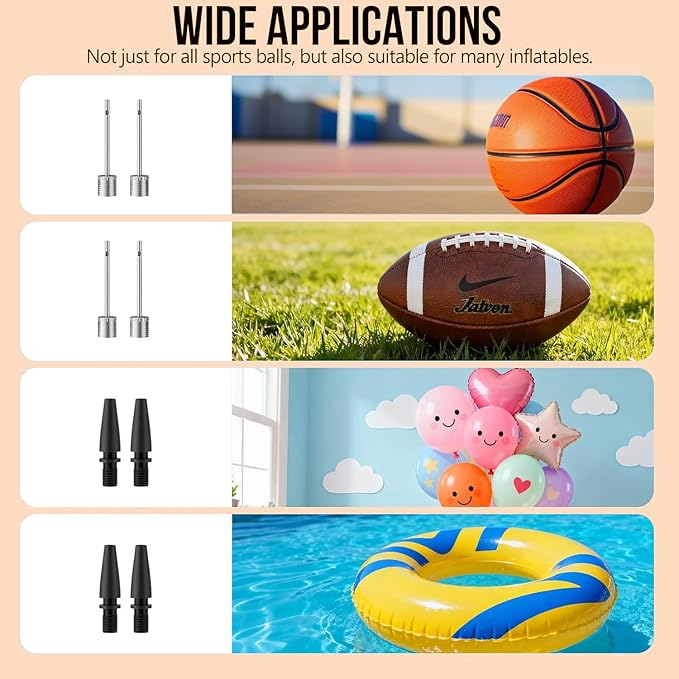 Electric Ball Pump,Smart Air Pump Portable Fast Inflation Accurate Pressure Gauge and Digital LCD Display for All Sport Balls Basketball Football Volleyball Balloon Swim Ring(2Pin & 1Nozzle & 1Spout)