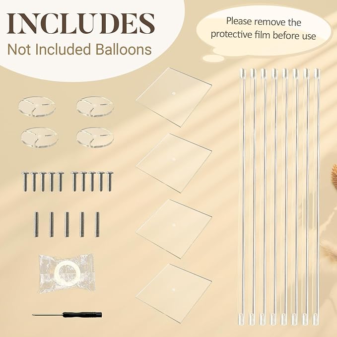 31.5 Inch Acrylic Balloon Stands for Table Centerpieces, 4 Sets Balloon Holder Sticks with Base, Table Top Balloon Stand Kit for Baby Shower Birthday Graduation Wedding Party Decorations