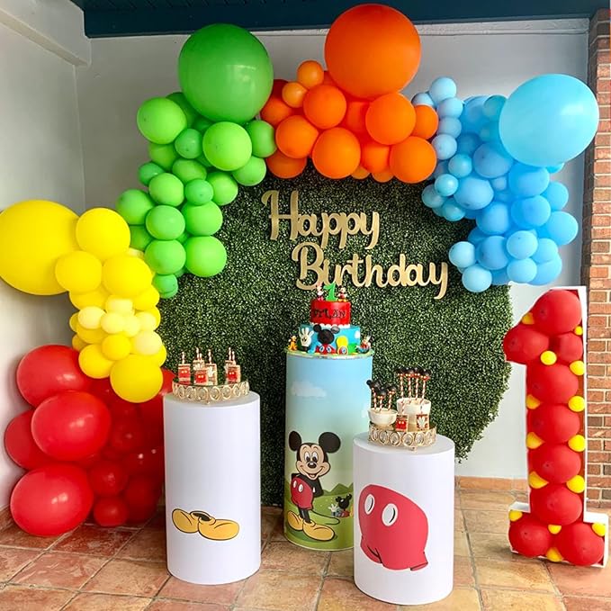 CANREVEL 129pcs Rainbow Balloon Arch Kit 18 12 10 5 Inch, Colorful Balloons Assorted Colors for Baby Shower Encanto Birthday Wedding Anniversary Bridal Shower Party Decoration