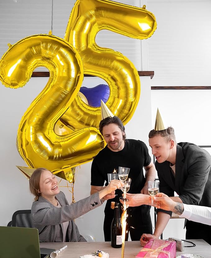 40 inch Number Balloon 0-9 Gold Large Number 12 Balloons,Digital Balloons for Birthday Party Celebration Decorations Supplies, Helium Foil Number Balloons for Wedding Anniversary