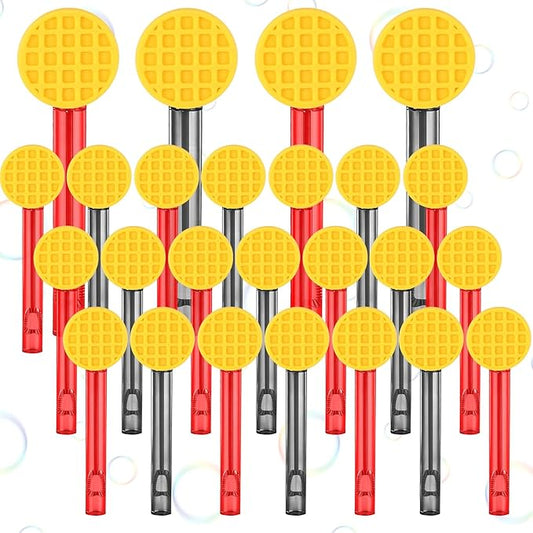 Jenaai 24 Pcs Waffles Bubble Wands Waffles Bubbles Party Favors for Summer Activity Cartoon Birthday Gifts Carnival Goody Bag Stuffers Wedding Supplies