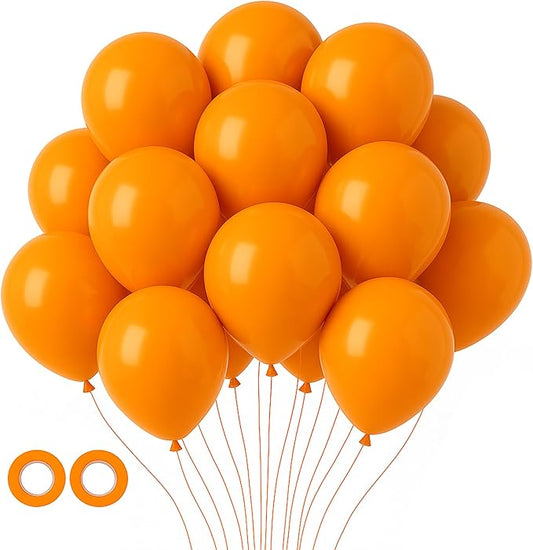 Voircoloria 105pcs Orange Balloons 12inch Party Latex Balloons for Boys Girls Birthday Baby Shower Gender Reveal Wedding Sunflower Party Decorations