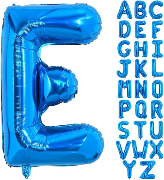 TONIFUL 40 Inch Large Blue Letter E Balloons Giant Alphabet Letter Balloons,Foil Mylar Big Balloons for 2026 Graduation Birthday Party Anniversary New Year Graduation Supplies Decorations