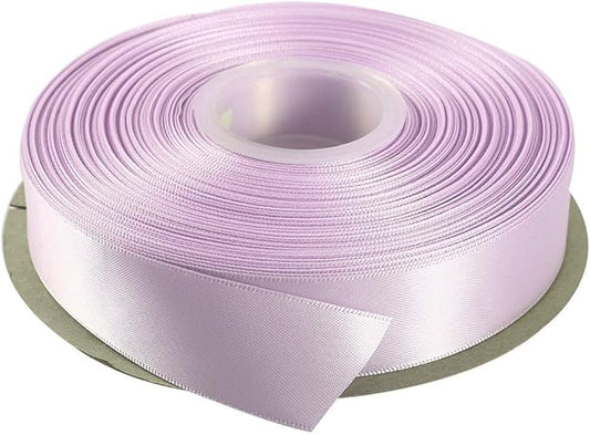 ITIsparkle 1" Inch Double Faced Satin Ribbon 50 Yards-Roll Set for Gift Wrapping Scrap Books Party Favor Hair Braids Baby Shower Decoration Floral Arrangement Craft Supplies, Lilac Mist Ribbon