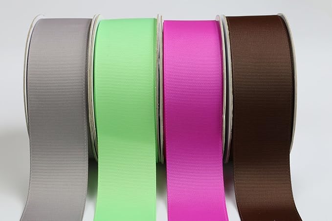 Ribbonitlux 1.5" Wide Solid Grosgrain Ribbon 25 Yards (850-Brown）, Set for Gift Wrapping, Party Decor, Sewing Applications, Wedding and Craft