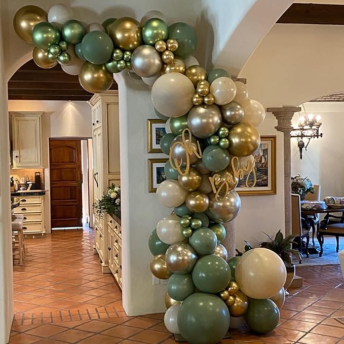 Voircoloria 130pcs Metallic Gold Balloons Different Sizes 18" 12" 10" 5" Party Latex Balloons for Birthday Graduation Baby Shower Wedding Anniversary New Year Party Decorations