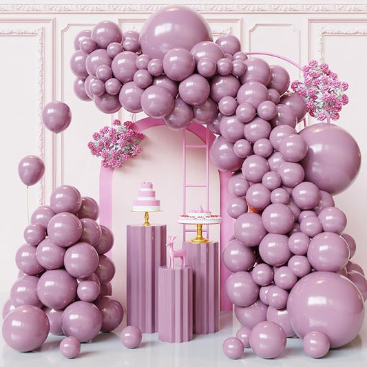 Dusty Purple Balloons Arch Kit,130pcs Lavender Latex Balloon Garland,Different Size Light Purple Balloons for Baby Shower,Graduation,Birthday Party Decorations