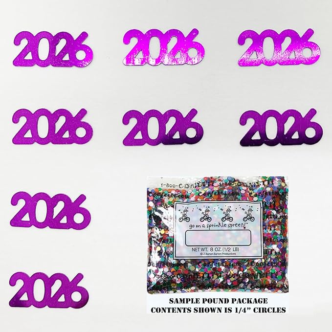 Confetti Year 2026 Purple - Half Pound (8 oz) #7344 Q08