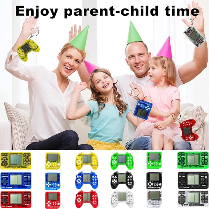 18Pcs Video Game Party Favors, Mini Game Keychain Arcade Party Favors for Kids,Birthday Supplies Gaming Classroom Prizes for Boys and Girls