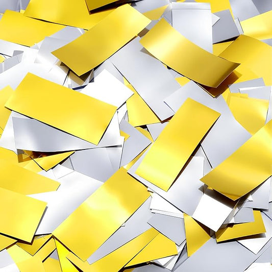 Sumind 200 Grams Large Gold Silver Confetti Foil Glitter Metallic Shredded Paper Filler Throwable Scatter Table Party Confetti for Wedding Graduation Birthday Baby Shower Celebrations Xmas Party Decor