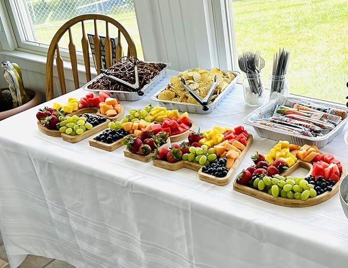 15.8"*11.8" Grad Fillable Charcuterie Tray, Bamboo Larger Size Charcuterie Board Box, Wooden Serving Trays ﻿for Fruit Cheese Platter Vegetable Food Dish Plates Graduation Ceremony Party Decor