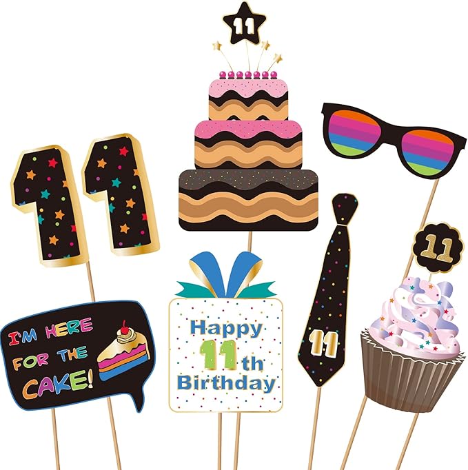 BRT Bearingshui 11th Photo Booth Props, Birthday Party Accessories, Signs, Decorations & Favors