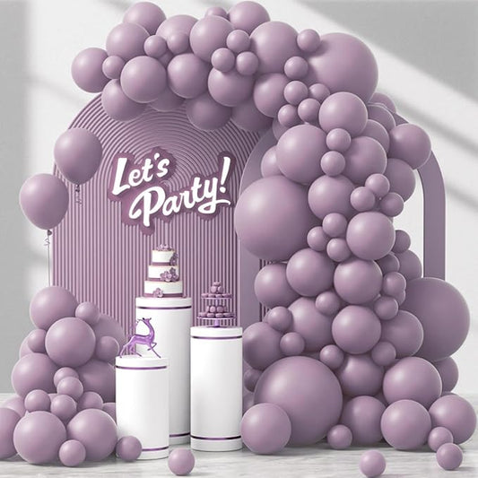 120pcs Dusty Purple Balloons 18 12 10 5 inch Purple Balloons Different Sizes Balloon Arch Kit for Boho Bridal Baby Shower Wedding Birthday Party Decorations