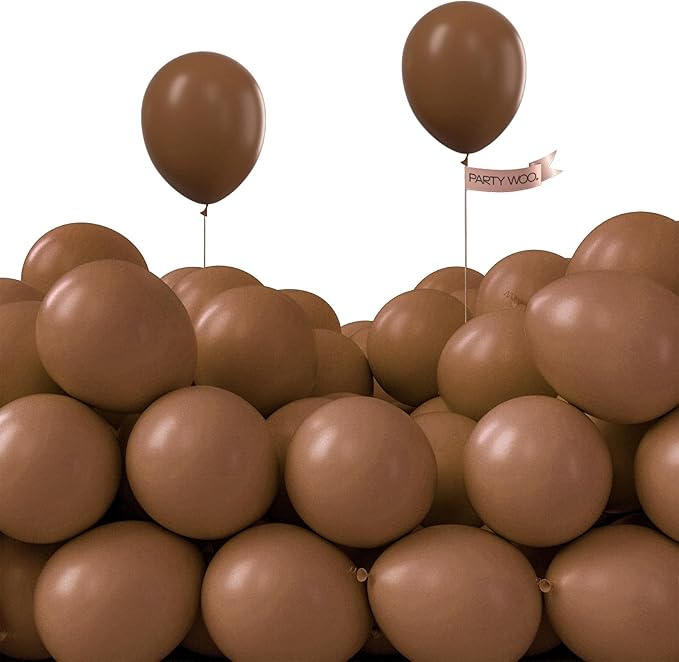PartyWoo Brown Balloons 50pcs 5 Inch Small Mini Boho Neutral Coffee Tan Fall Latex Balloons for Wedding Baby Shower Gender Reveal Graduation Safari Woodland Birthday Fall Party Decorations Brown-F09