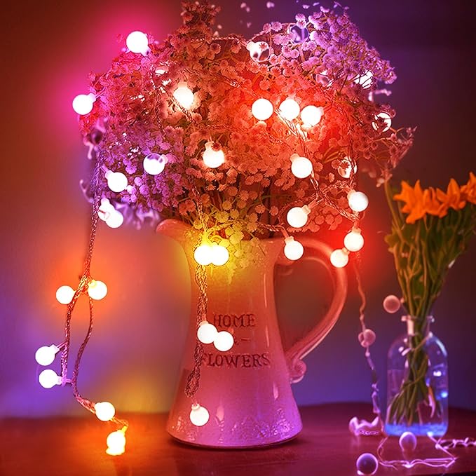 LED Globe String Lights - 19.7ft USB Color Changing Twinkle Lights with Remote for Indoor, Classroom, Halloween, Room, Christmas