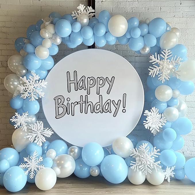 RUBFAC 87pcs Pastel Blue Balloons Different Sizes 18 12 10 5 Inches for Garland Arch, Premium Blue Latex Balloons for Birthday Wedding Baby Shower Bridal Shower Party Decorations
