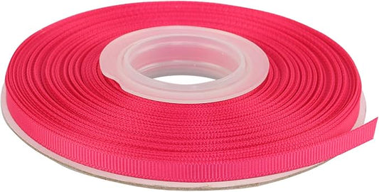Ribbonitlux 1/4" Wide Solid Grosgrain Ribbon 25 Yards (176-Fuchsia）, Set for Gift Wrapping, Party Decor, Sewing Applications, Wedding and Craft