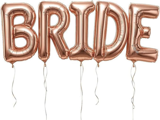 KatchOn, Giant Bride Balloons Rose Gold - 40 Inch | Bachelorette Party Decorations | Rose Gold Bride Balloons for Bridal Shower Decorations | Bridal Shower Balloon | Bachelorette Balloon