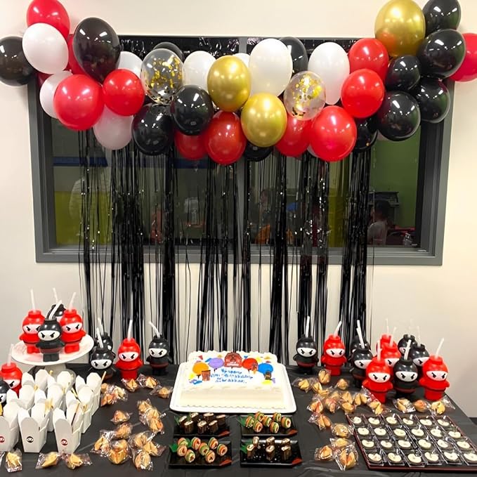 Red Black and Gold Party Balloons, Black Red Gold Latex Balloons 50 Pcs 12 inch Red Black Gold Balloons For Birthday Graduation Hollywood Casino Wedding Party Decoration