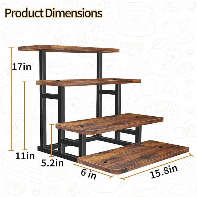 Lily Cupcake Stand for 50 Cupcakes, 2 PACK Wooden Dessert Table Display Set for Wedding Cupcake Tower, Stepped Tiered Tray Stand 4 Tier Risers Display Stands Serving Trays for Party Market Display