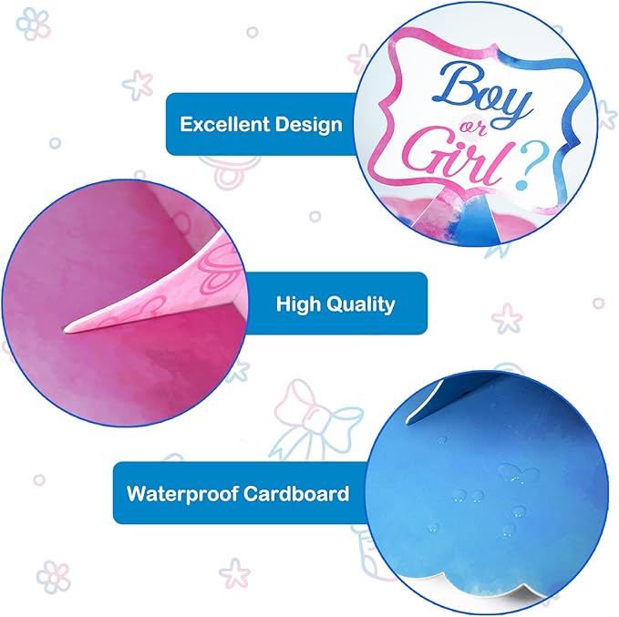 Gender Reveal Cupcake Stand Gender Reveal Party Favors Blue and Pink 3 Tier Cardboard Cake Stand for Party Decorations