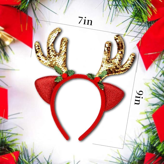 Myuilor Reindeer Antlers Headband Christmas and Easter Party Headbands Deer