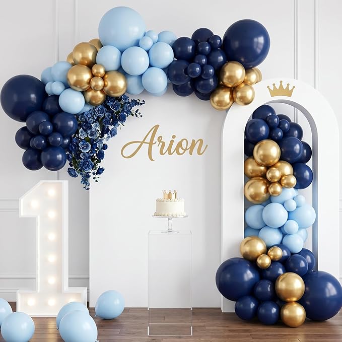 RUBFAC 135pcs Navy Blue Balloons Different Sizes 18 12 10 5 Inch Dark Blue Latex Balloon Garland Arch for Graduation Birthday Party Baby Shower Wedding Decorations