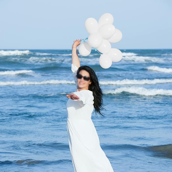 White Balloons 110Pcs, 5 Inch Small White Latex Party Balloons, Mini Thick White Balloons for Wedding Birthday Baby Shower Decorations.