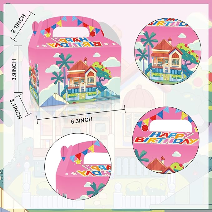 YOOUUQIAN Cartoon Blue Dog Birthday Party Supplies,Blue Party Decorations bags, candy boxes,Birthday Party Decoration bag(12 PCS)