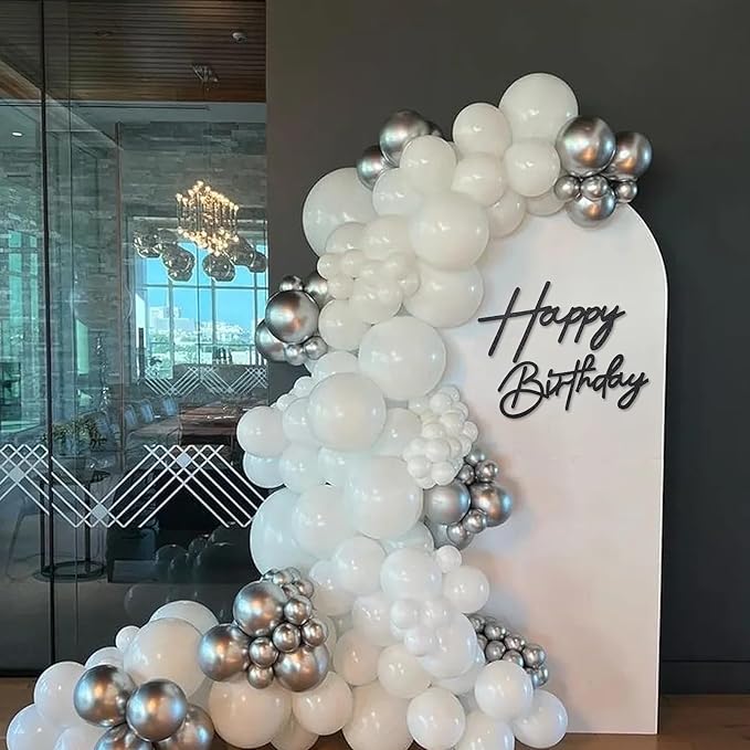 Happy Birthday Sign for Backdrop - Glitter Happy Birthday Felt Letter Sign for Balloon Arch Birthday Party Balloon Arch Backdrop Decorations for Birthday Party Baby Shower - Glitter Black