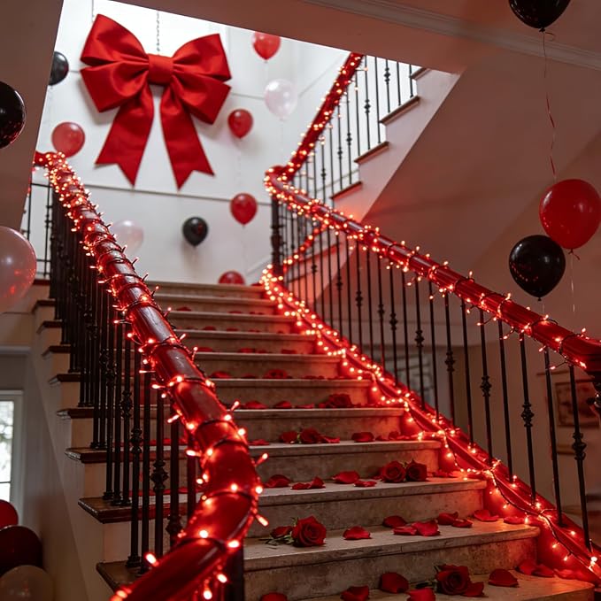 1500LED Valentine Lights Outdoor Use, 470ft 12 Modes Red Valentines Day Decorations with Timer Dimmable, Waterproof Christmas Lights for Xmas Patio Yard Fence Balcony Garden Party