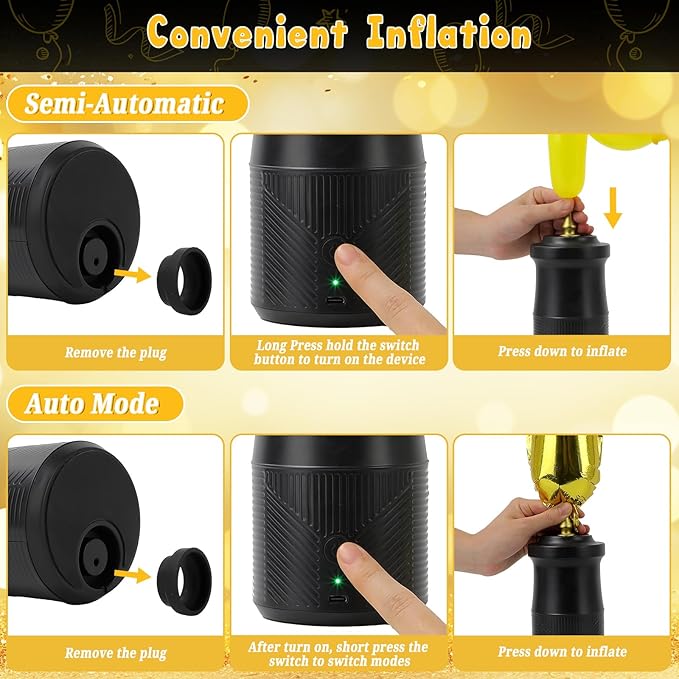 Ball Pump Balloon Pumps Electric, Balloon Pump Portable Long Animal Balloon Pump, Electric Blower Machine Inflator Basketball Pump 260 Balloon Pump for Party/Wedding/Birthday Decorations