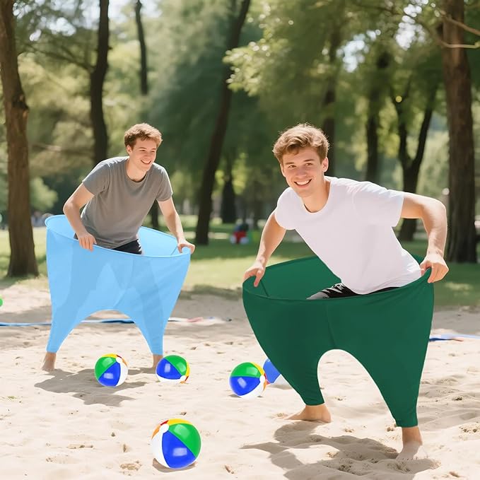 Granny Pants Yard Game Freaky Party Games Pants with Bouncy Balls and Air Pump Oversized Granny Pants Outdoor Game for Adults and Family Interactive Throwing Game for Group Gatherings