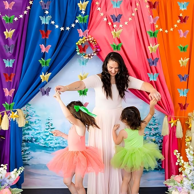 Butterfly Decorations, Butterfly Birthday Decorations for Wedding Baby Shower Birthday Party Decorations Rainbow Pack of 4, 10001