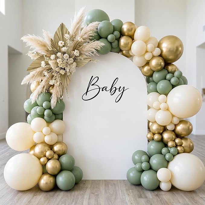 RUBFAC 135pcs Ivory White Balloons Different Sizes 18 12 10 5 Inch Latex Balloon Garland Arch for Party Decoration Birthday Gender Reveal Wedding Anniversary Baby Shower Party Supplies