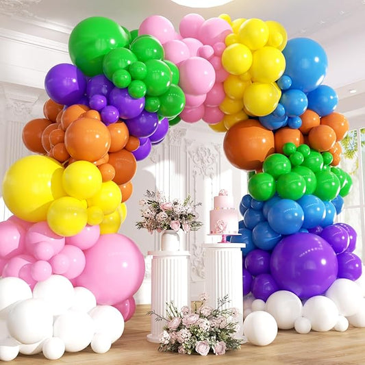 426Pcs Rainbow Balloon Arch Kit - 7 Assorted Colors Balloon Garland Kit for Birthday Party Kids Baby Shower Wedding Anniversary Christmas Pride Rainbow Colorful Supplies Party Decorations