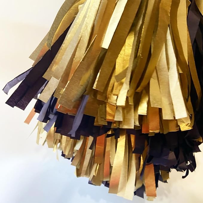 FOONEA Crepe Paper Streamers - 4 Rolls 328ft Gold Crepe Paper for Party, Wedding, Birthday & Baby Shower Decorations
