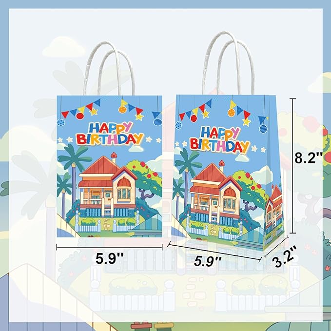 YOOUUQIAN 20 PCS Blue Dog Birthday Party Supplies, Blue Dog Party Decorations Gift Bags Birthday Party Favors Bag