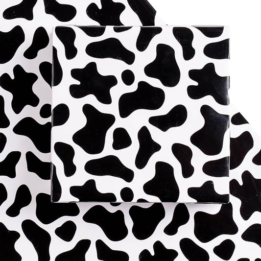 WRAPAHOLIC Cow Wrapping Paper Sheet - 12 Sheets Cow Prints Design Folded Flat for Birthday, Wedding, Baby Showers - 19.7 Inch X 30 Inch Per Sheet