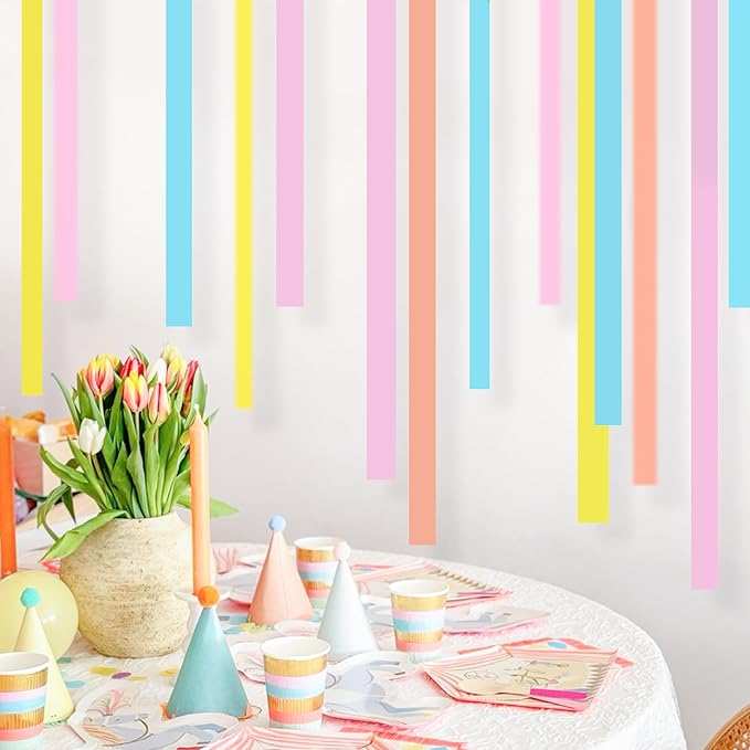 8 Rolls Crepe Paper Streamers, Candy Streamers Party Decorations for Birthday Baby Shower Memaid Easter Party