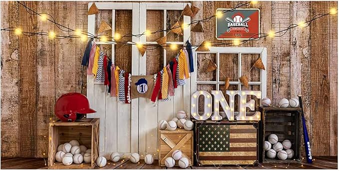 Kate Baseball Themn Party Photography Backdrops 20x10ft Lighting Decor Birthday Party Photo Studio Background Children Boy Shooting Picture