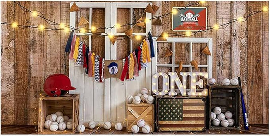 Kate Baseball Themn Party Photography Backdrops 20x10ft Lighting Decor Birthday Party Photo Studio Background Children Boy Shooting Picture