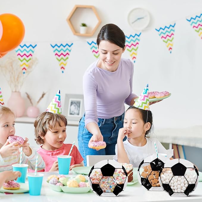 Resurhang 60 Pcs Soccer Party Treat Bags Candy Zipper Cute Soccer Food Goodie Gifts Bags Resealable Sport Themed Snack Candy Containers for Sport Birthday Baby Shower Supplies