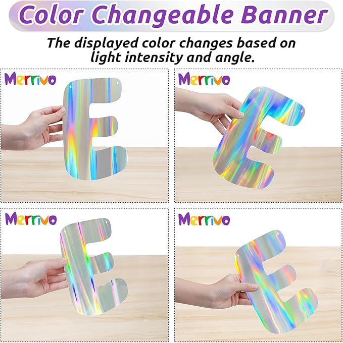 Iridescent Baby Shower Banner for Girl, Pre-Strung Sweet Baby Girl Banner, Holographic Baby Shower Decorations Sign
