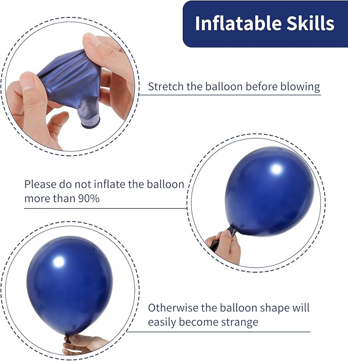 RUBFAC Graduation Balloons 129pcs, Navy Blue Balloon Different Sizes 18 12 10 5 Inch, Garland Arch Kit for Birthday Party Baby Shower Wedding Sports Holiday Decoration