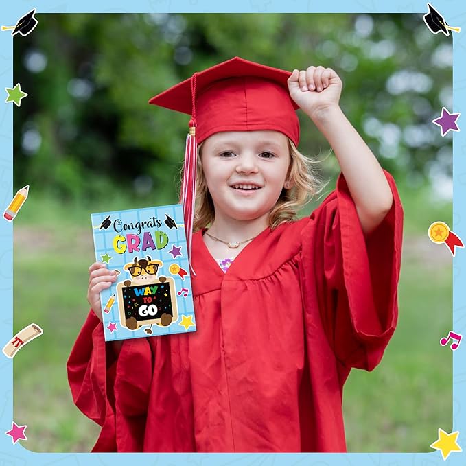 Congrats Grad Activity Books- 24Pcs Kindergarten Graduation Mini Games Coloring Book Set for Kids Bulk Preschool Graduation Theme Mazes Word Search Games for School Ceremony Party Goodie Bags Stuffers